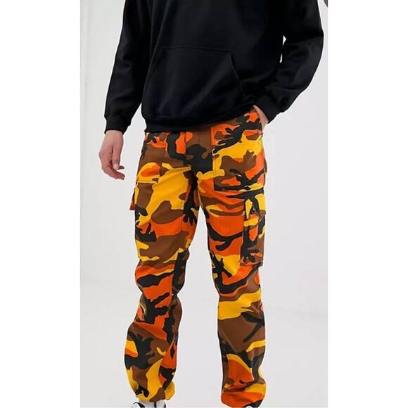 Zumiez Rothco Orange Camo Cargo Pants Size Small - Picture 1 of 11